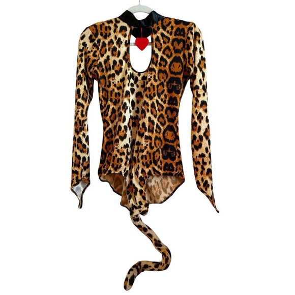 Leg Avenue Wicked Wildcat Heart Charm Costume Cheeky Bodysuit Woman Adult M/L - Picture 1 of 16